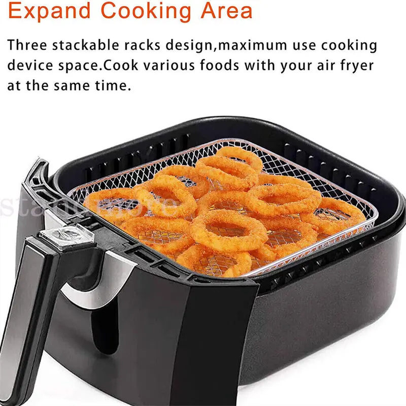 Air Fryer Dehydrator Racks Tray Accessories Stainless Steel Air Fryer Basket 2
