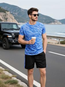INNERSECT Two-Piece Set Men’s Solid tracksuits comfort Casual Quick-Dry Breathable Sporty T-Shirt & Pockrt Shorts for Daily Outdoor Wear cardio outfit tie dye High Stretch Sports Sets Summer Menswear