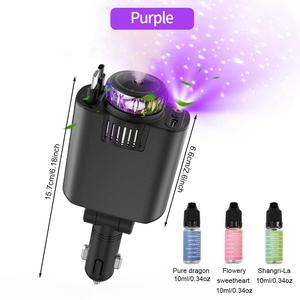Retractable Car Charger, Aromatherapy Spray Car Charger with 2 USB Ports, Fast USB Car Charger for Phone, Dual Cable Compatible with Phone