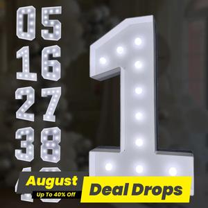 Light Up Number/Letter (1 Set), Battery Required Light Up Number, Giant Number for Birthday Party Decorations, Anniversary Graduation Party Decor