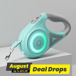 Gift for Pets, Retractable LED Dog Leash with Non-slip Handle, Summer Adjustable Tractor Rope for Night Walks, Dog & Cat Accessories for Large Medium Dogs