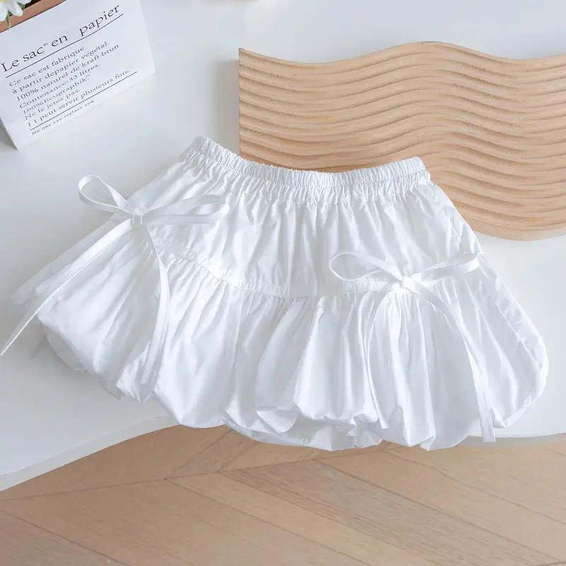 Girls' Summer Princess Western Style Flower Bud Short Culottes NewinsSweet StylebabyAll-Match Pantskirt-XMS 8
