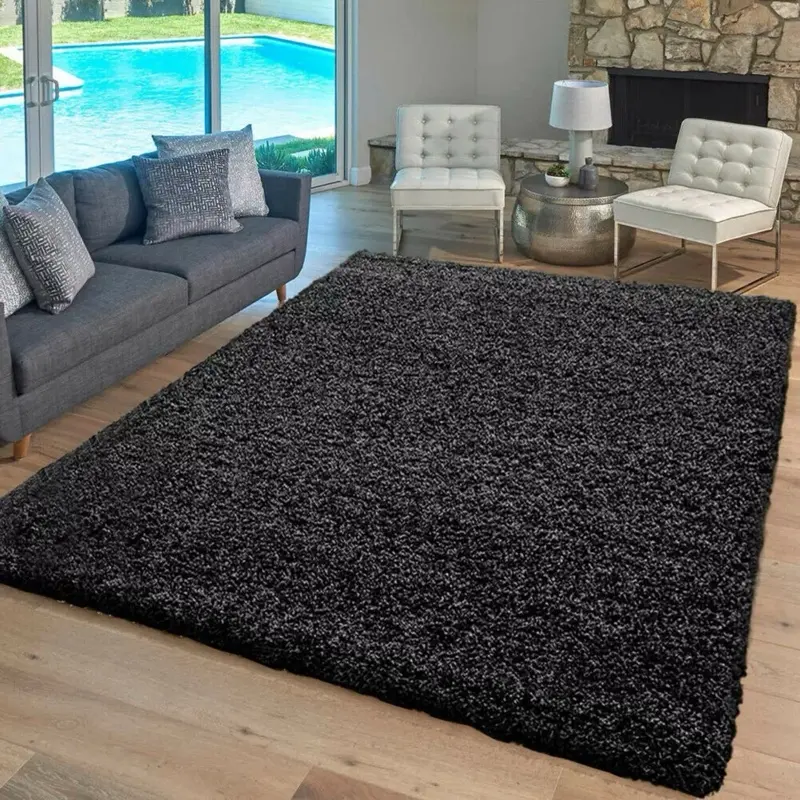 EXTRA THICK HEAVY 5CM PILE SOFT SHAGGY RUGS MODERN AREA RUGS BEDROOM HALL RUGS (Dark Grey, (120 x 170cm) Carpets Traveller Carpet Runner Furring Rug Fluffy room vintage beautiful tufted chic door mat greek style purple comfort doormat