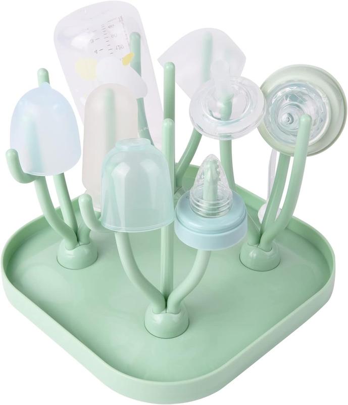 Baby Bottle Drying Rack, Baby Bottle Drain Holder with Detachable Drip Tray, Baby Drying Rack Ideal for Bottles, Teats, Cups, Reusable Baby Bottle Holder Baby Accessories 0