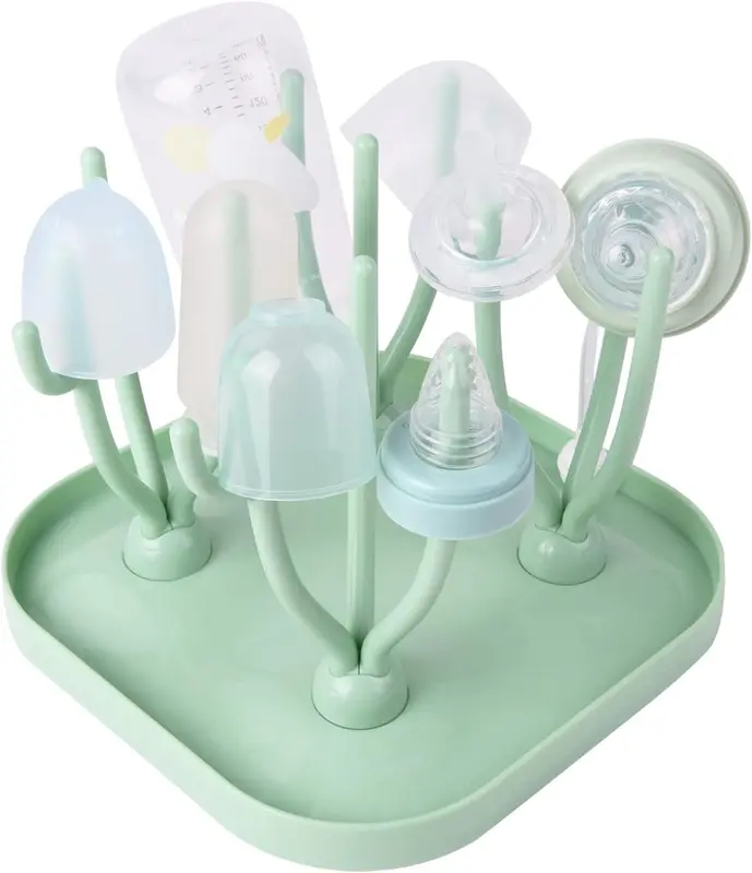 Baby Bottle Drying Rack, Baby Bottle Drain Holder with Detachable Drip Tray, Baby Drying Rack Ideal for Bottles, Teats, Cups, Reusable Baby Bottle Holder Baby Accessories 0