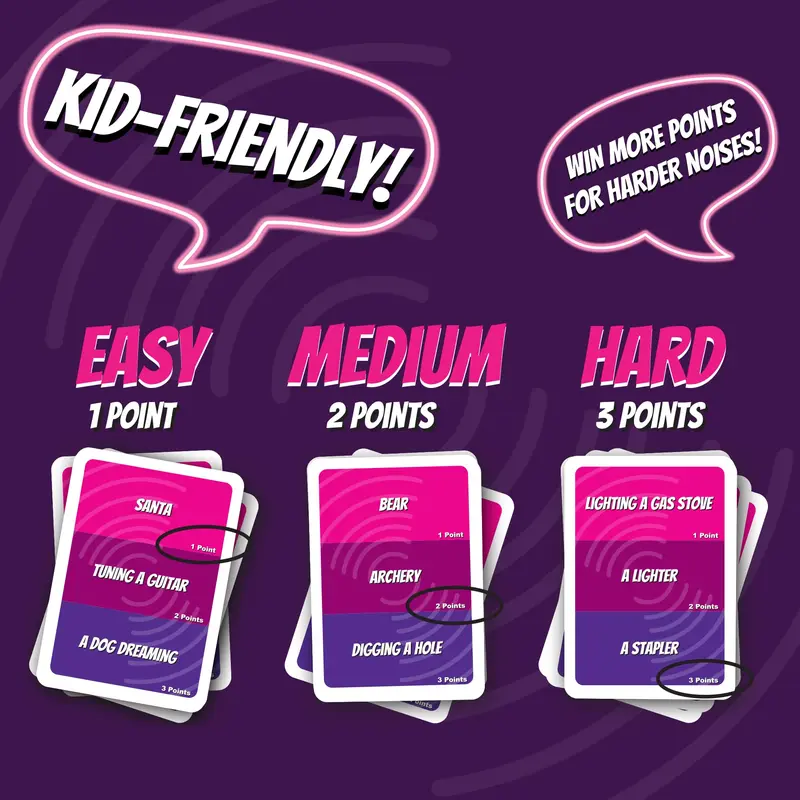 Guess That Noise 2 - Funny Sound Impressions Party Game Noises | Fun for Family & Friends | 2-15 Players, Ages 8+ | Perfect for Kids, Teens, Adults | 2