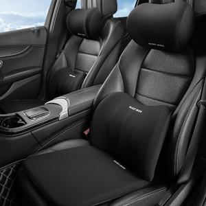 Car Neck Pillow & Lumbar Support Cushion & Seat Cushion, 3 Counts/set Soft Car Seat Support Kit, Universal Car Interior Accessories for Long-distance Driving