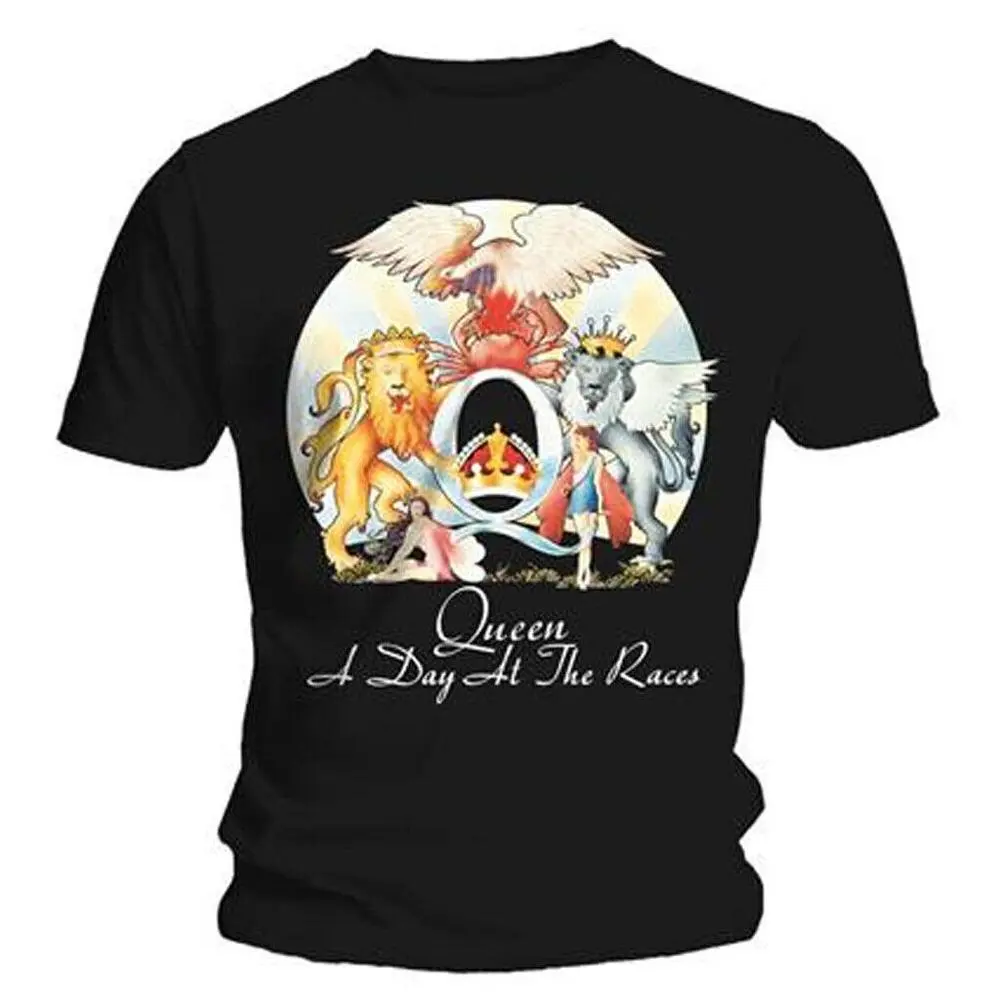 Officially licensed Queen A Day At The Races Mens Black T Shirt Queen Tee