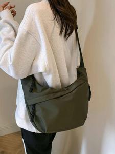 Women's Solid Large Capacity Crossbody Bag, Fashionable Lightweight Shoulder Bag for Daily Commute, Casual Trendy Versatile High-quality Daily Commuting Bag