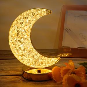 Multipurpose Moon Shaped Rechargeable Cozy Corner Night Light, USB Rechargeable Table Lamp, Universal 3-color Touch Dimming Night Light For Bedroom, Living Room, Home Decor, Ideal Gift, Modern