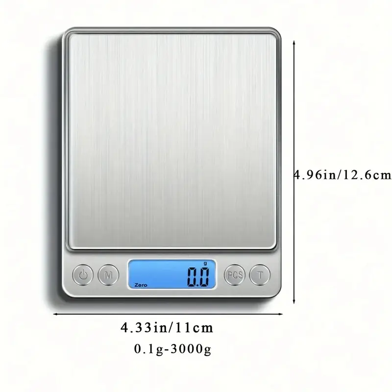 1Pcs Digital Kitchen Scale 3000g/ 0.1g Small Jewelry Scale Food Scales Digital Weight Gram and Oz Digital Gram Scale 2
