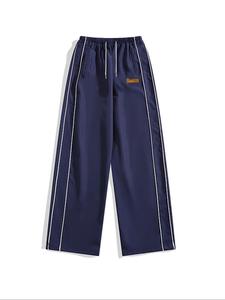 Men's Letter Tape Side Stripe Pants, Loose Casual Comfy Straight Leg Trousers for Summer, Men's Bottoms for Daily Wear