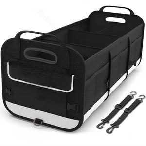 Car Trunk Organizer, Collapsible Car Trunk Storage Organizer, Multi-compartment Pockets, Adjustable Straps, Ideal for Travel, Camping, Shopping