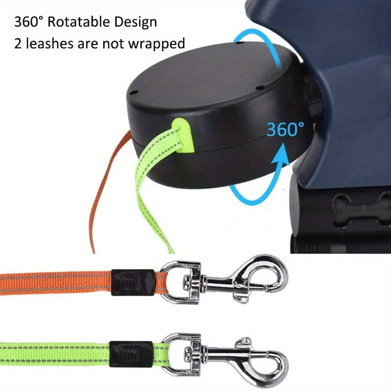 ORACEGRA     1 Set of 3m Flexible Double Retractable Dog Leashes. Ideal for Outdoor Adventures and Travel with Your Furry Friends, These Leashes Offer Convenience and Control. 6