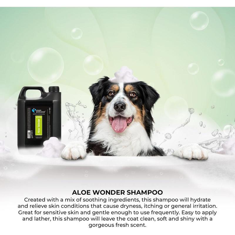 GROOM PROFESSIONAL Aloe Wonder Dog Shampoo - Dog Shampoo for Sensitive Skin - Dog Shampoo for Itchy Skin - Sensitive & Itchy Shampoo for Dogs - Soothing and Nourishing Formula, 4 Litre 3