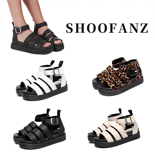 SHOOFANZ Womens Adjustable Buckle Sandals Womens Sandals Womens Open Toe Sandals Womens Casual Comfort Sandals Womens Outdoor Non-Slip Sandals Women's Strappy Platform Sandals Size 3-8