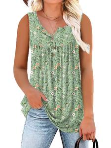 【plus Size】casual Fit Sleeveless Floral Print Tank Top, Casual Sleeveless Top for Summer, Women's Plus Clothing for Daily Wear, Lady Summer Casual Boho Sleeveless Tops, Womenswear, Casual Elegant Sleeveless