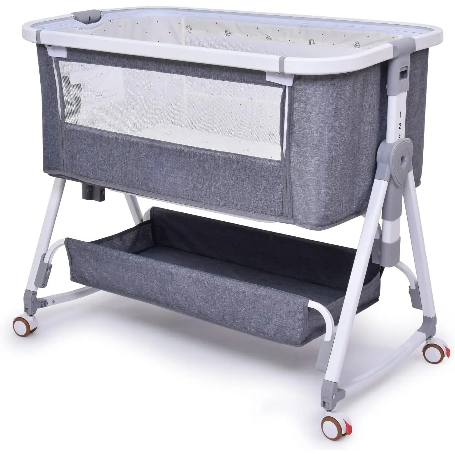 Baby Bedside Sleeper, Bassinet for Safe Co-Sleeping, Storge Bag, Easy to Assemble, Easy Folding Portable Crib for Newborn/Infants