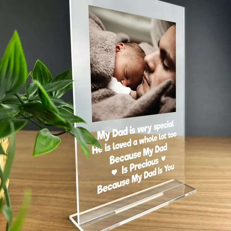 Dad Gifts From Son Daughter Personalised Photo Plaque Fathers Day Gifts Birthday 1