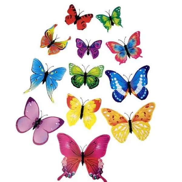 3D X 12pc Magnetic Butterfly  Wall stickers Decoration with glue dots for party decor, home decor