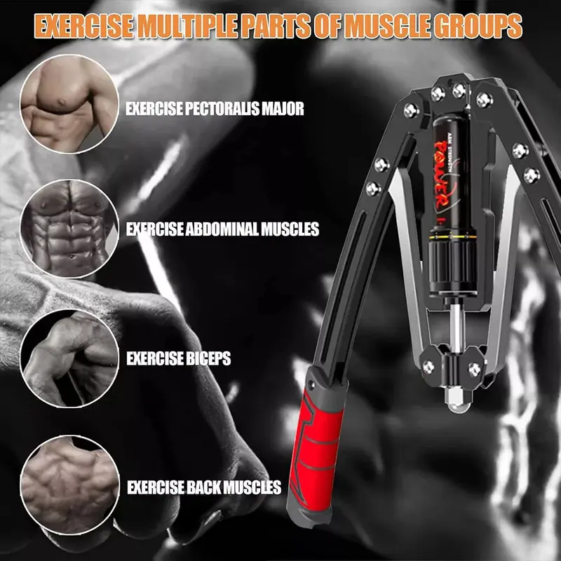Hydraulic Chest Expander with 22-440lbs Resistance for Upper Body Exercise 2