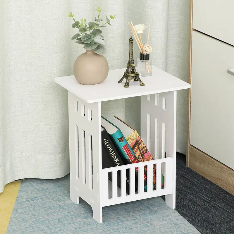 Small Bedside Table Cabinet Side End Coffee Tea Table Nightstand Storage Shelf 0