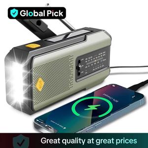 Hand-Crank/Solar Radio, Emergency Audio Radio Equipment with 2000mAh Power Bank & LED Light, Summer Portable Compact SOS Alarm Weather Radio, Outdoor Essentals Handcrankradio, Gift, Multifunctional Radio