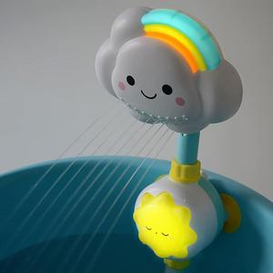 Cloud Sun Design Electric/Manual Water Spray Shower with Light, Shower Sprinkler Toy with Light, Water Toy Bathroom Shower Toy Cloud Bath Toy Baby Toys