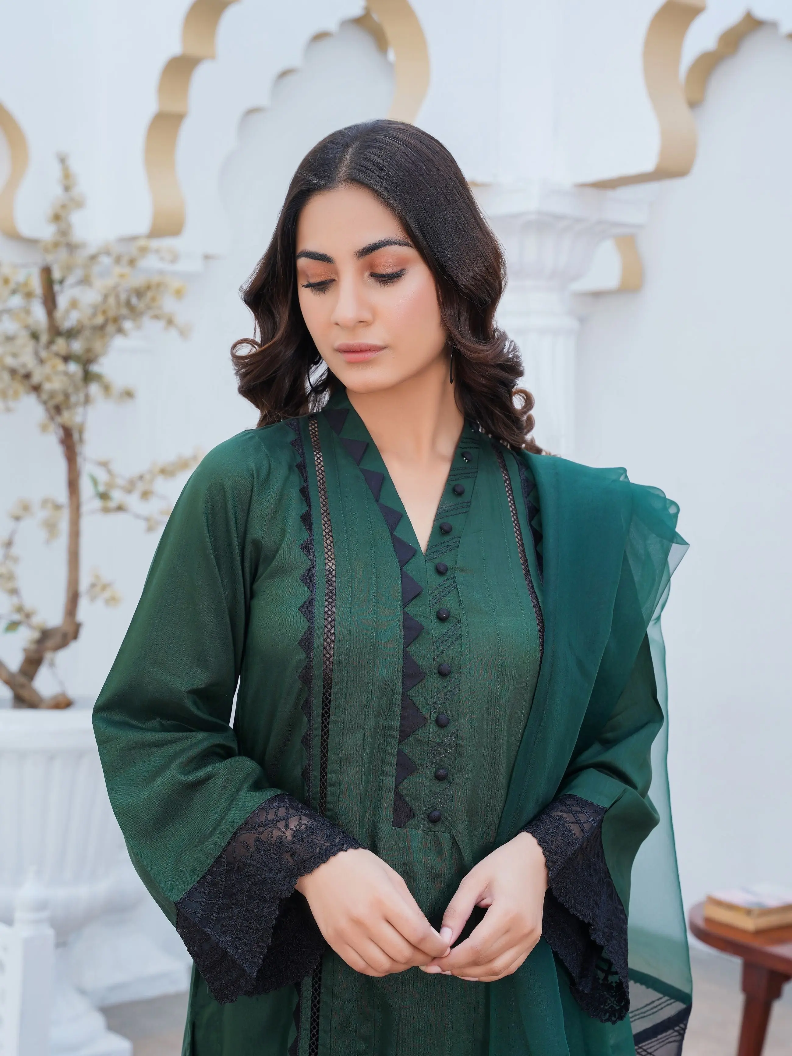 TAIA-EV08 PRET 3PC Embroidered Dress viscose Fabric