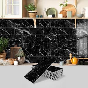 Marble Pattern Wall Sticker, 16pcs/32pcs/64pcs Peel & Stick Wall Decal, Waterproof Decorative Sticker For Home Kitchen Bathroom, Home Decor