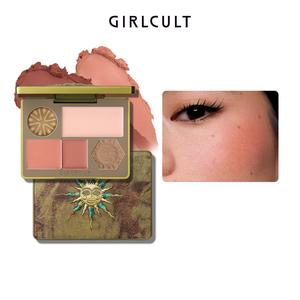 Girlcult Face Palette, 1 Box Long Lasting Highlighter & Blush & Contour Palette, Facial Makeup Product for Women & Girls, Bronzer, Cosmetics, Glow