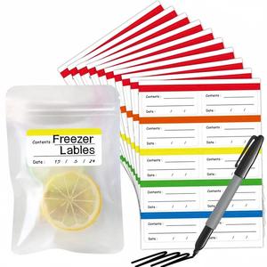 Freezer Labels, 10 Sheets/100pcs Food Storage Labels Stickers, Removable Meal Tags Stickers for Home Kitchen Dining Room Picnic Camping(without Pen)