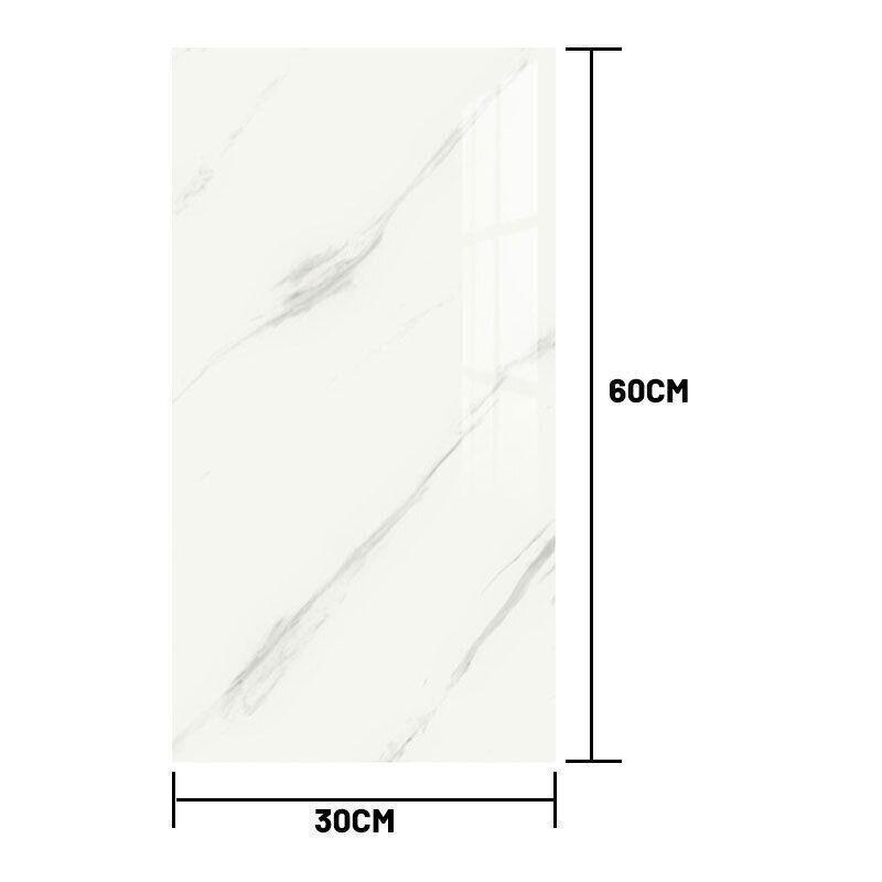 Grey Marble Peel & Stick Wall Tiles - Instant Upgrade Bathroom Kitchen Backsplash | Waterproof Self-Adhesive Vinyl Decals | 60x30cm (10 Pack) Removable Home Decor Multicolor gray wallpaper & wall trim stickers marble  tiles adhesive  wall  tiles 5