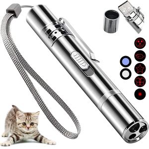 Gift For Pets, USB Rechargeable Laser Pet Toy, 1 Count 5 Adjustable Modes Pets Interactive Light Toy for Cat, Pet Training Toy, Indoor & Outdoor Pet Toys