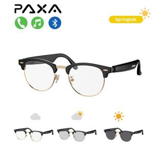 PAXA UFC8 Wireless Smart Glasses with Photochromic Lenses That Darken in Sunlight, Metal Frame, Surround Sound, Music & Calls, Perfect for Driving & Outdoors, Ideal Gift for Men & Women
