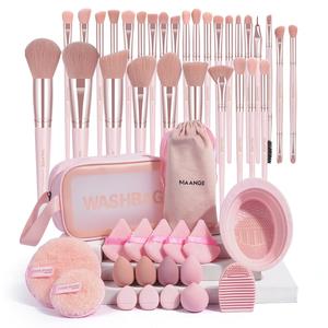 MAANGE Makeup Tool Set, 27pcs/49pcs/set Makeup Tools with Storage Bag, Soft Brushes, Beauty Sponges, Powder Puffs, Face Wash Puffs, Brush Cleaner Mat & Bag, Multifunctional Makeup Tool Kit for Beginners, Makeup Brush Organizer