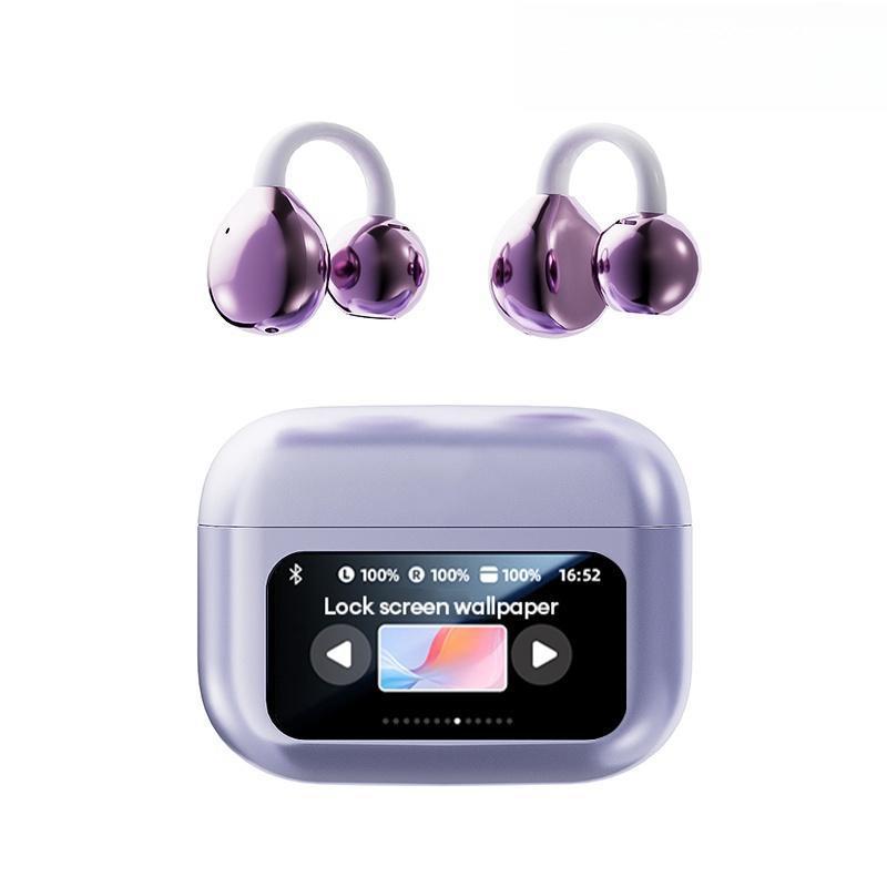 M100 Clip On Ear Headphones With Audio-Visual Future Touch Screen, Audio Wireless Headphones for Music & Phone Calls,Sport Waterproof & Sweatproof 0