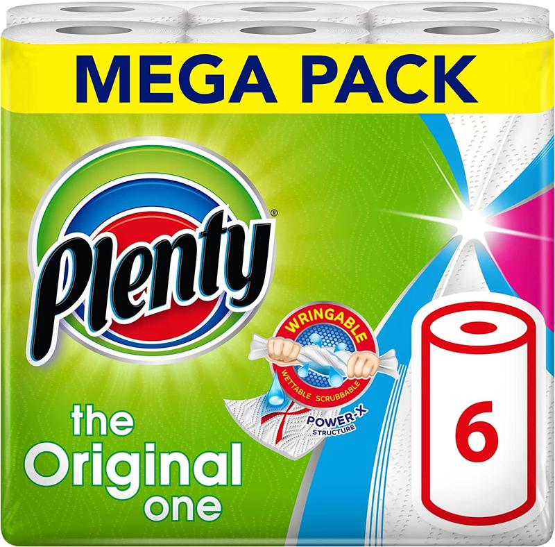 Product Introduction of Kitchen Towel, 6 White Rolls, 600 Sheets of Kitchen Roll, 2-Ply Tissue 1