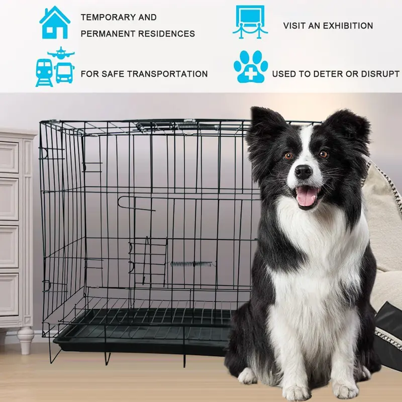 20/24inch Puppy Dog Cage Puppy Training Crate Pet Carrier Small Medium Large Metal Cage 1