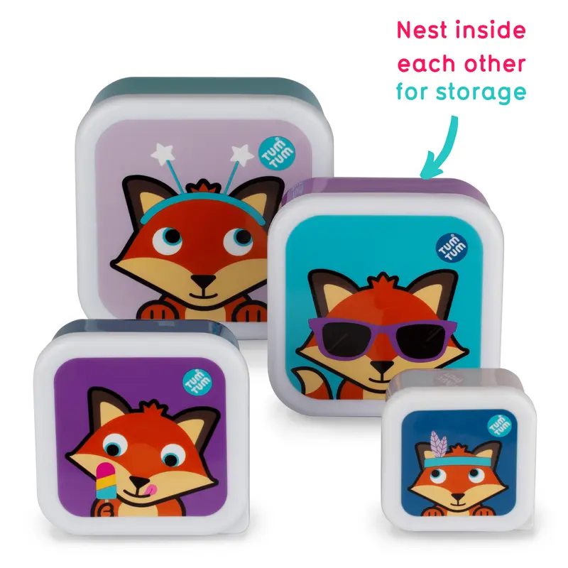 Set of 4 Nesting Snack Pots for Kids, Felicity Fox 1