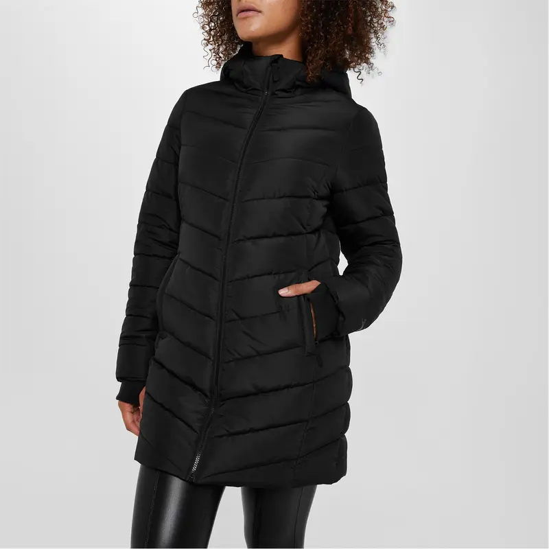 Slazenger Womens Mid Length Padded Jacket Outerwear Puffer Heavyweight Hooded 5