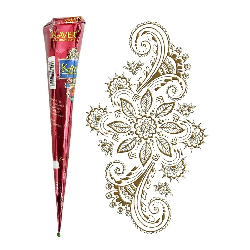 Organic Mehndi Dark Brown Temporary Tattoo Paste for Ready-to-Use - Safe and Environmentally Friendly 0