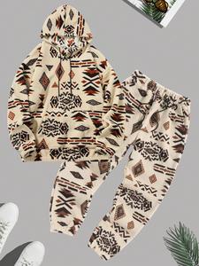 Men's Hoodie & Pants Two-piece Set, Casual Long Sleeve Hooded Sweatshirt & Trousers for Fall & Winter, Men's Two-piece Outfits for Daily Wear