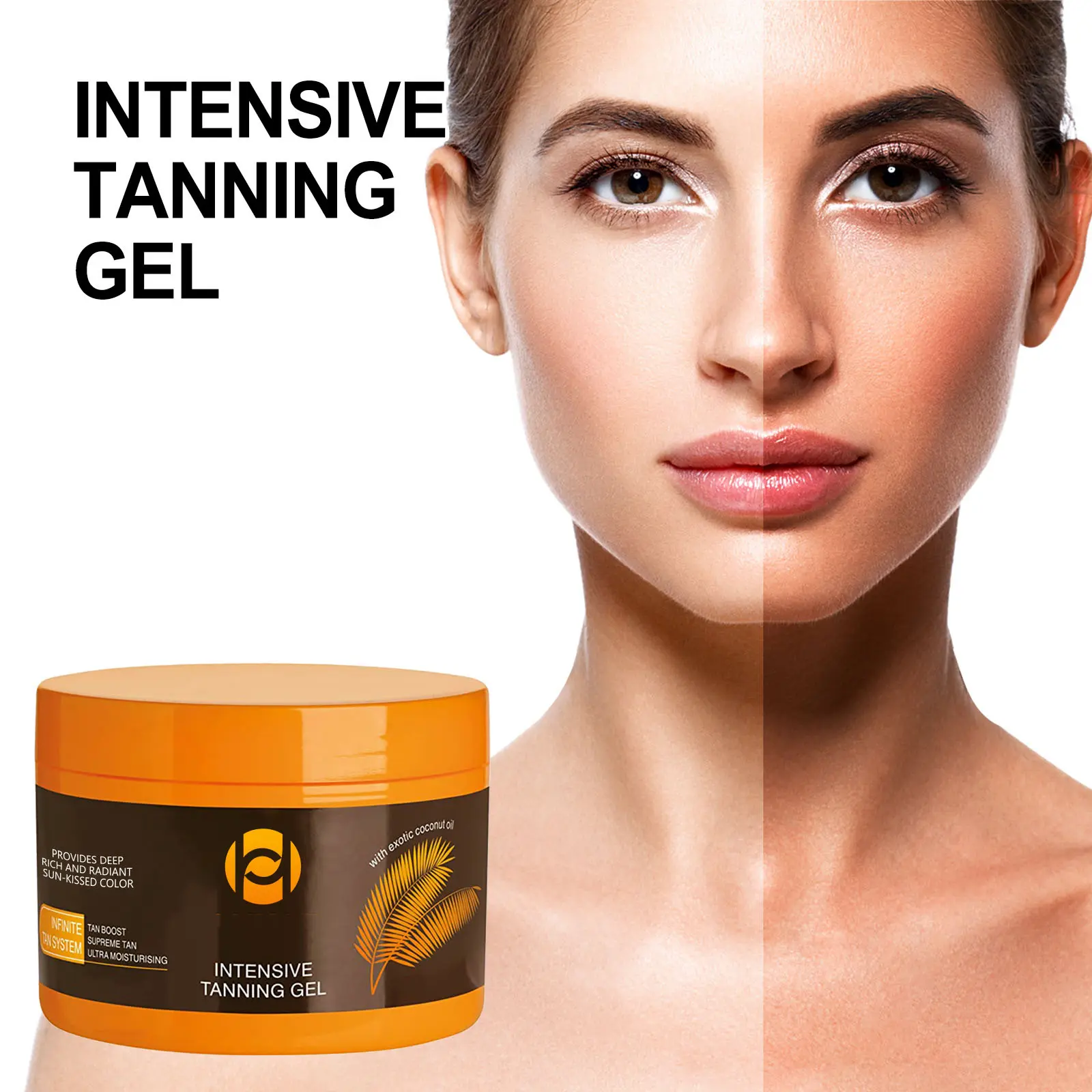 Tanning gel | Outdoor tanning at the beach | Tanning gel | Quickly create bronze skin | Deep hydration and moisturizing | Healthy and even skin tone