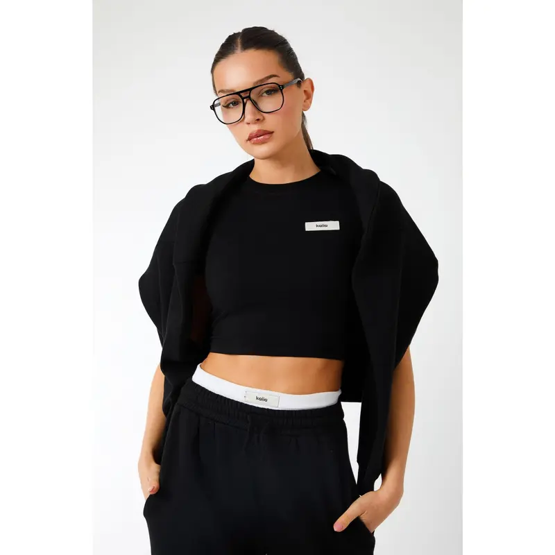 Kaiia Label Logo Baby Tee Black 2