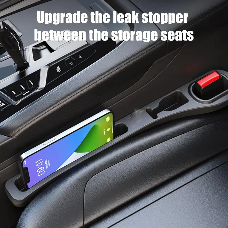 【UK SELLER 】2Pcs Car Seat Gap Filler Leakproof Plugging Strips, Universal Car Gap Filler Organiser, Prevents Falling Items,Auto Seat Gap Filler,Wipeable Waterproof (Black) 3