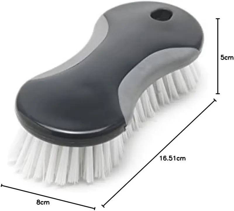 ComfiGrip Scrubbing Brush With Soft Rubberised Grip And Durable Bristles,16.5 x 8 x 5 cm, Metallic Graphite 3