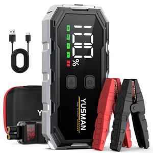 YUSMAN Auto Jump Starter, 4000A Peak 12V Auto Battery Charger Jumper Box, Rapid Charger Smart Jumper with LED Screen, Multi-functional Auto Repair Tool, Car Accessories