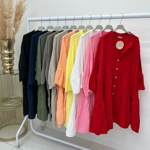 VIRGO BOUTIQUEsage - Cheese cloth button front floaty aline smock dress