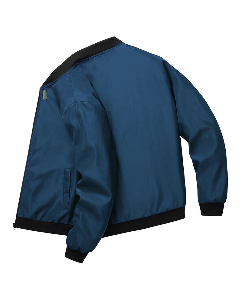 Product Introduction of 2024 Spring and Autumn New Baseball Collar Short Loose Solid Color Jacket Men's Business Casual Thin Coat Trend 16